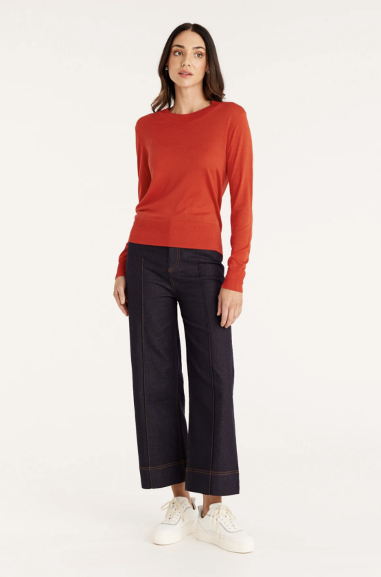 CABLE - Silk crew jumper | tomato - Image 3