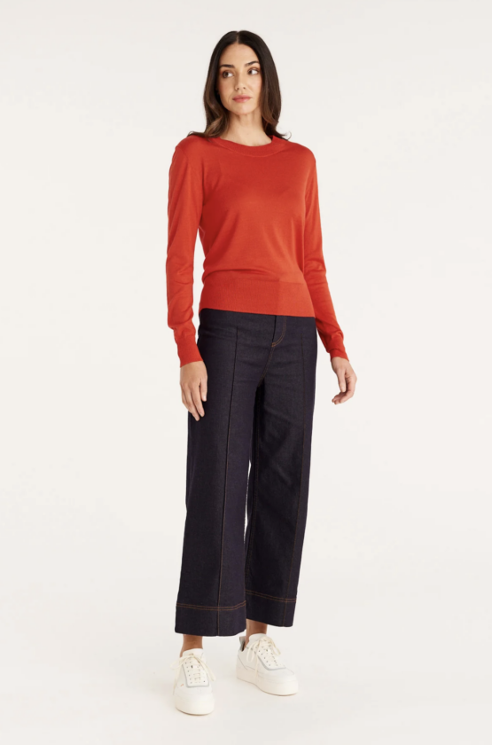 CABLE - Silk crew jumper | tomato - Image 4