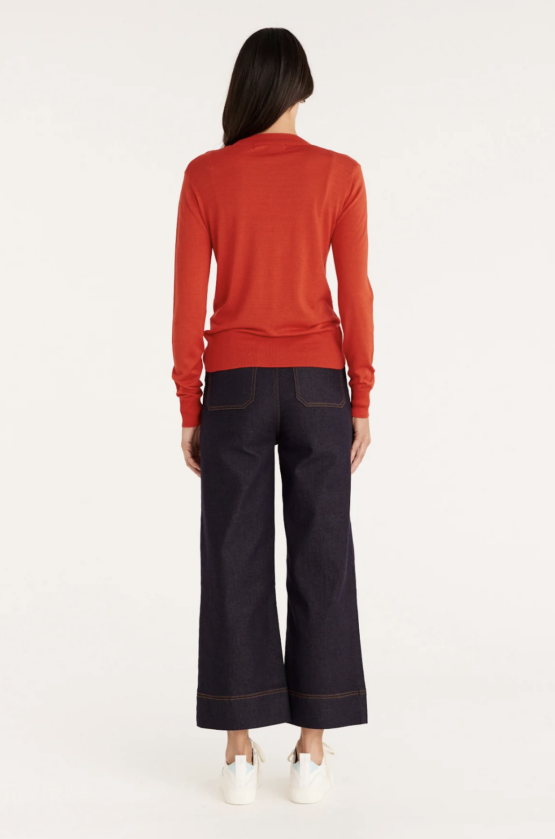 CABLE - Silk crew jumper | tomato - Image 5