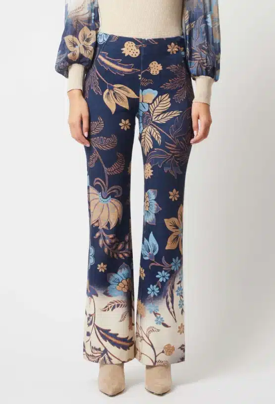 Once was - Getty flared leg ponte pant | lotus flower - Image 4