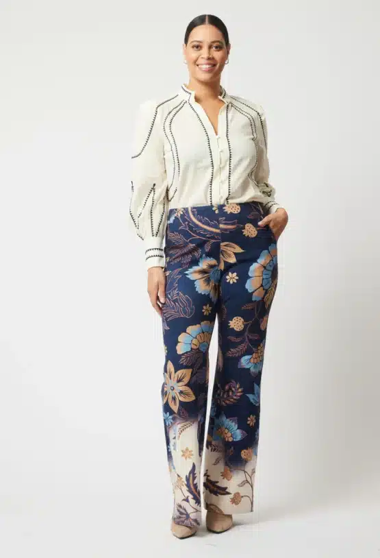 Once was - Getty flared leg ponte pant | lotus flower - Image 3