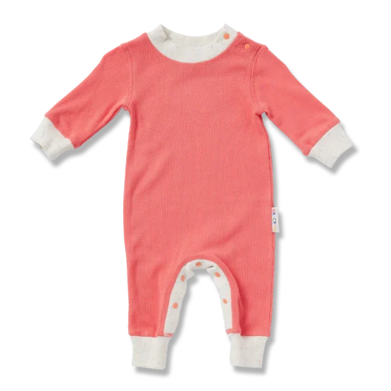 Halcyon nights - watermelon organic long sleeve romper