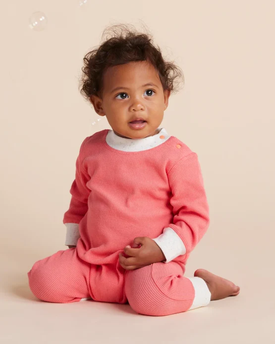 Halcyon nights - watermelon organic long sleeve romper - Image 2