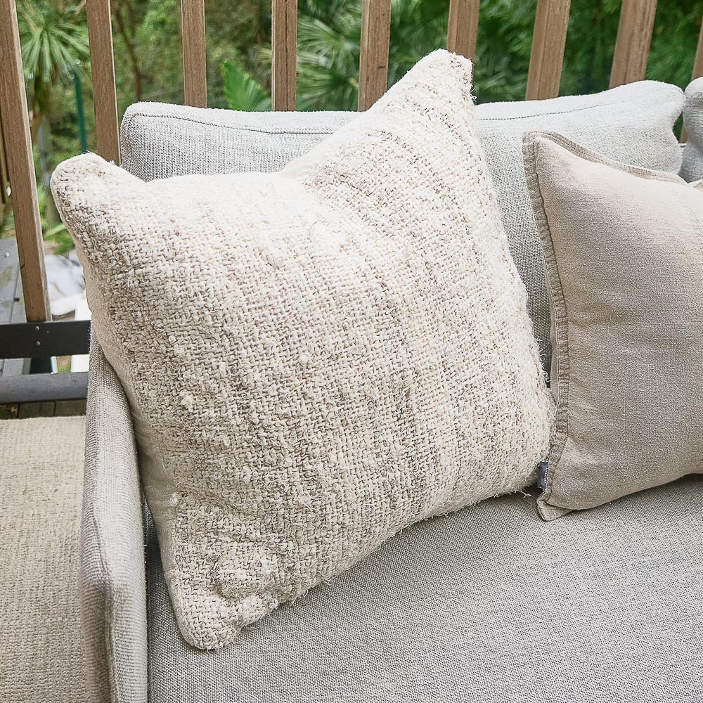 eadie lifestyle - Wabi Cushion - 100% Recycled Linen Ivory - Image 3