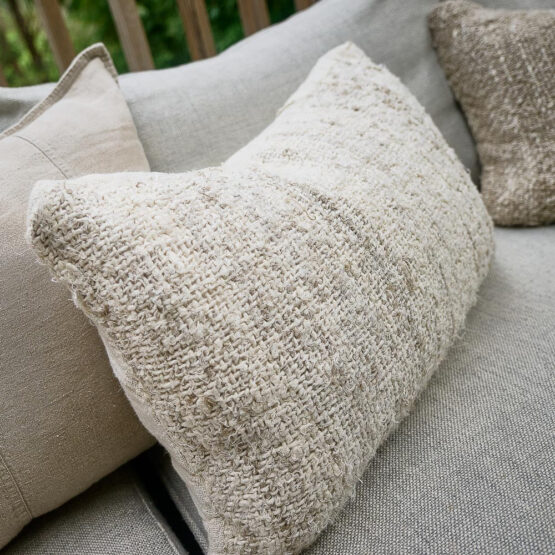 eadie lifestyle - Wabi Cushion - 100% Recycled Linen Ivory - Image 6