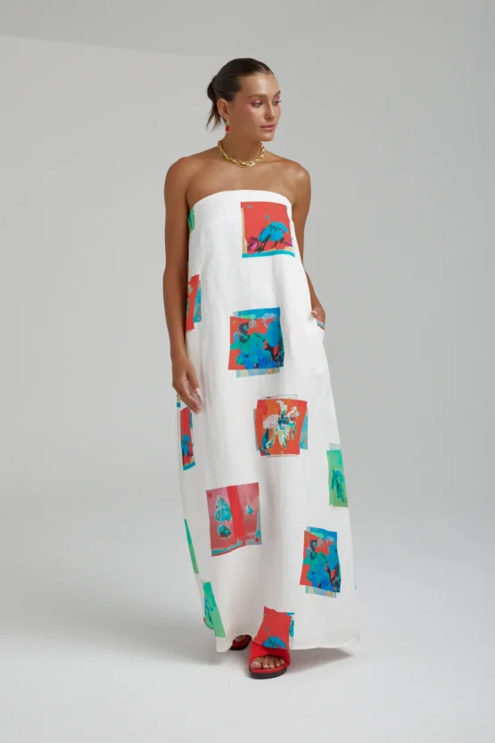 Summi summi - strapless maxi dress | montage white