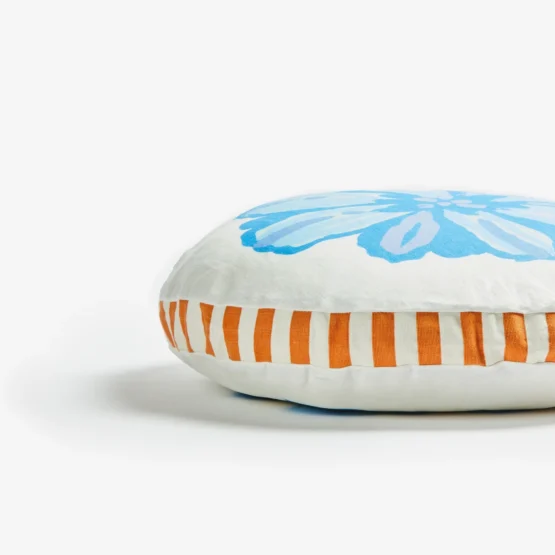 Bonnie & neil - candy blue round 50cm cushion - Image 2