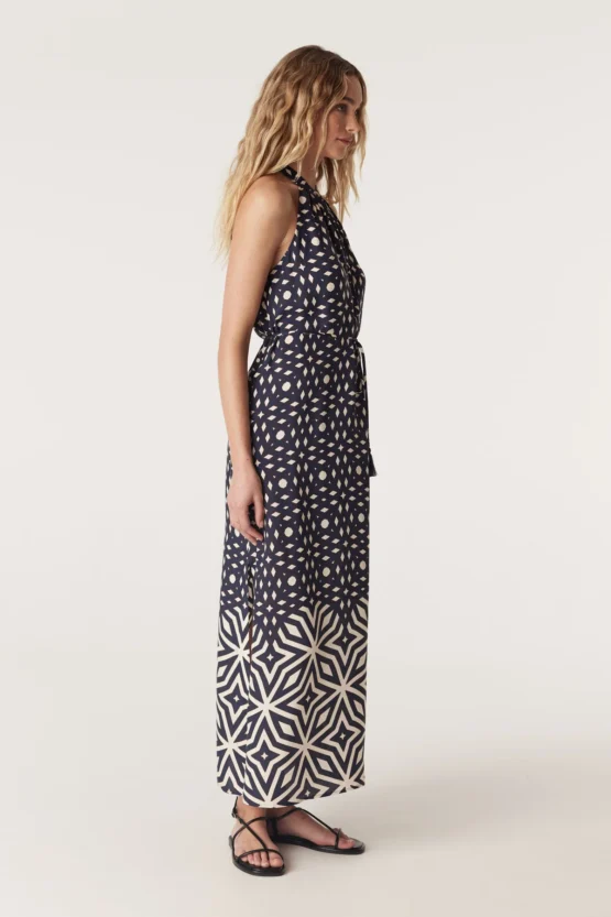 CABLE -  Temple Halter Neck Dress | Mosaic Print - Image 3