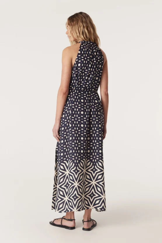 CABLE -  Temple Halter Neck Dress | Mosaic Print - Image 4
