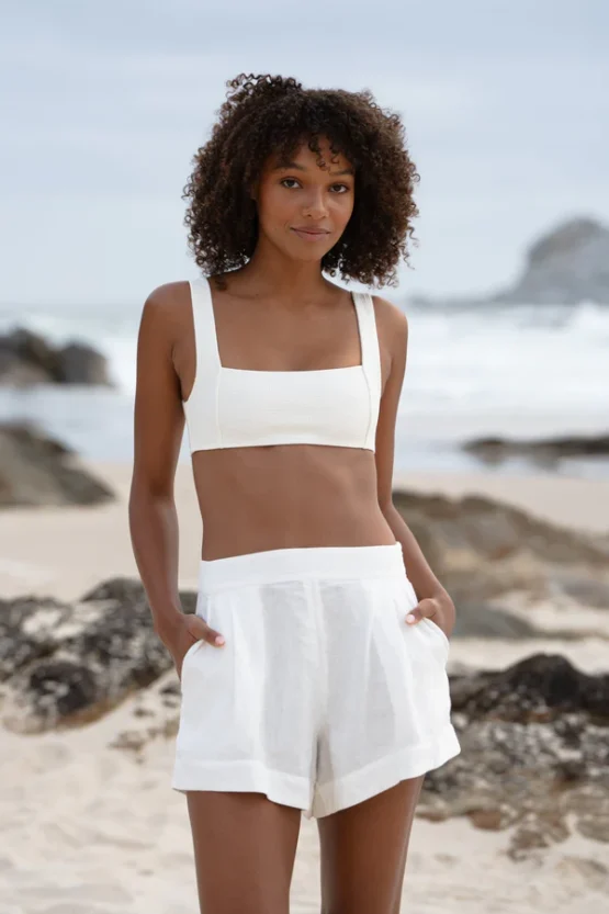 Lilly pilly - gaia linen shorts | ivory