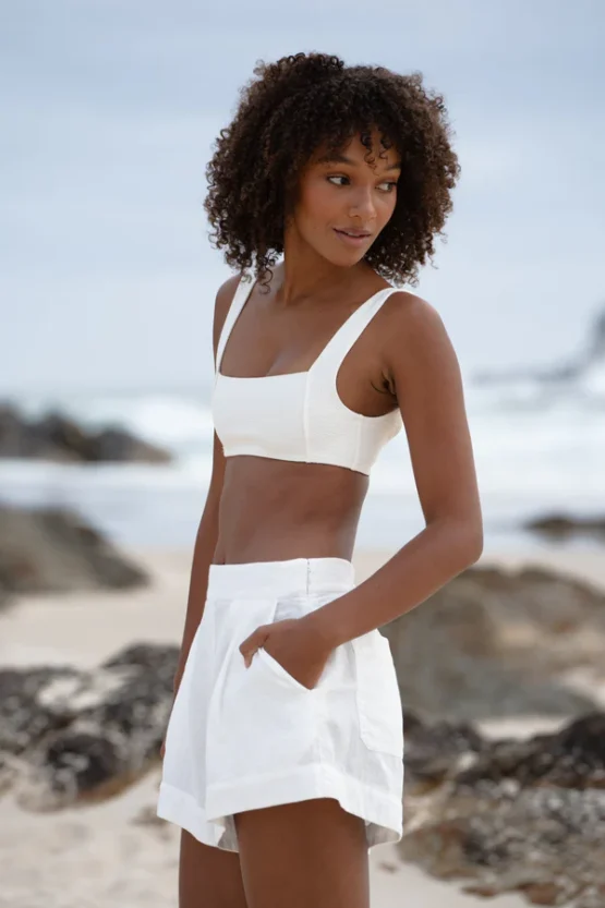 Lilly pilly - gaia linen shorts | ivory - Image 2