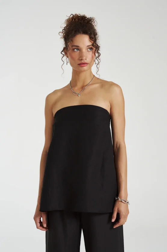 summi summi - strapless shift top | midnight black