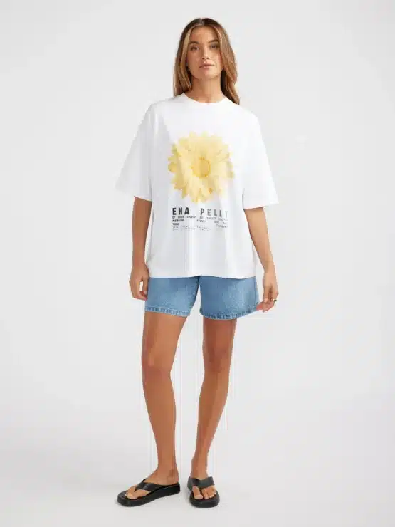 ena pelly - flora tee | white