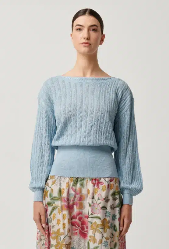 Once was - Marley knit top | cornflower - Image 4