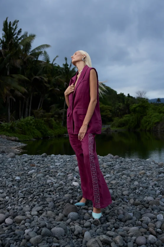 Summi summi - sig linen pant | plum - Image 5