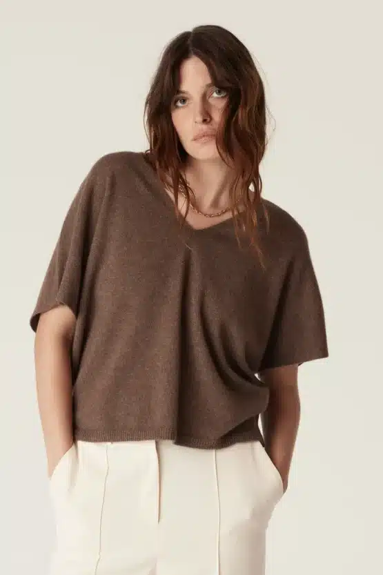 cable - pure cashmere relaxed top | coffee