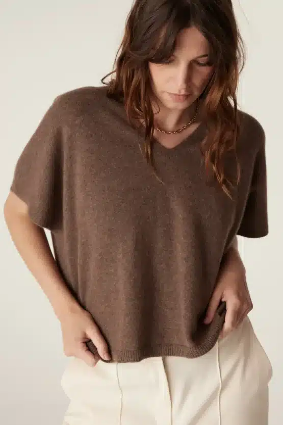 cable - pure cashmere relaxed top | coffee - Image 2