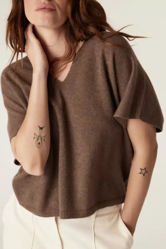 cable - pure cashmere relaxed top | coffee - Image 4