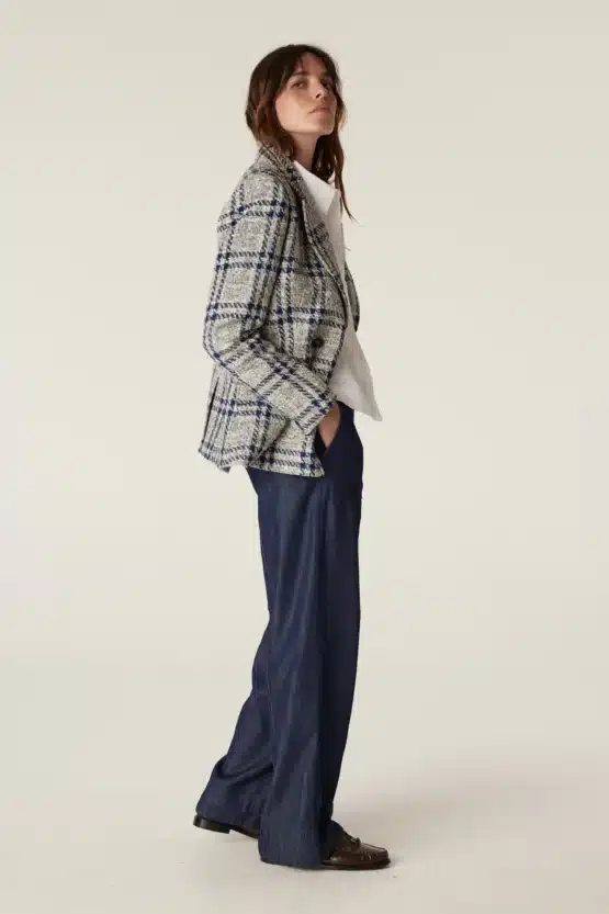 cable - alix jacket | navy check - Image 3