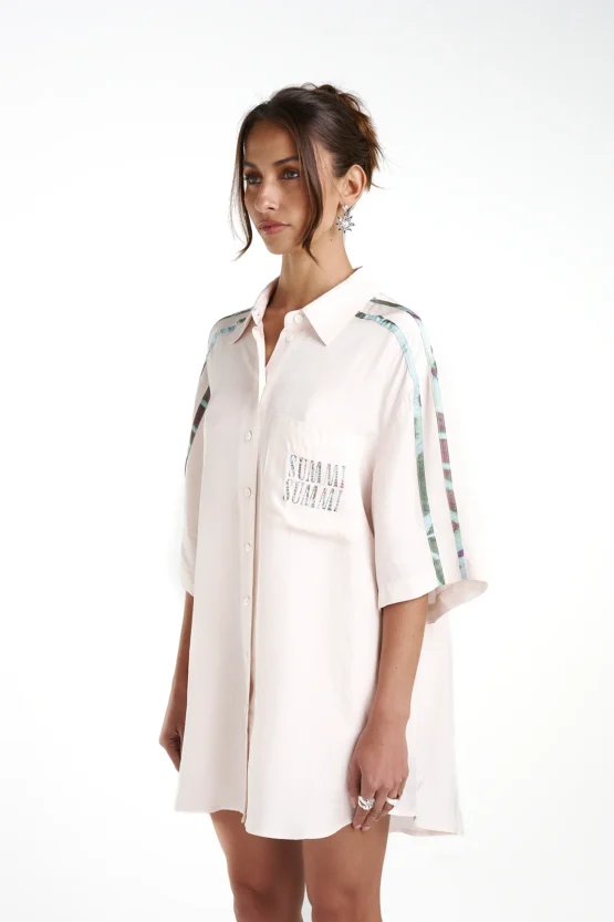 summi summi - big shirt w stripe | cream / viceroy - Image 2