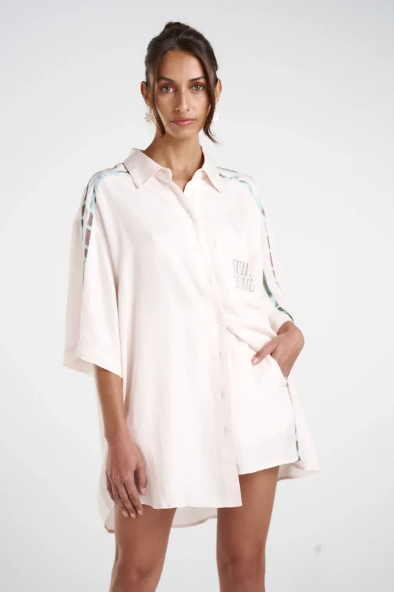 Summi summi - elastic waist shorts | cream / viceroy stripe - Image 4