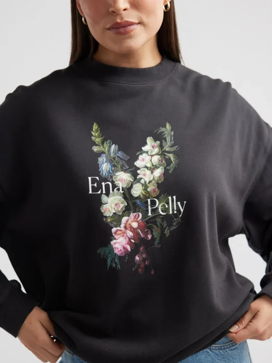 ena pelly - antique flower sweatshirt | vintage black - Image 4