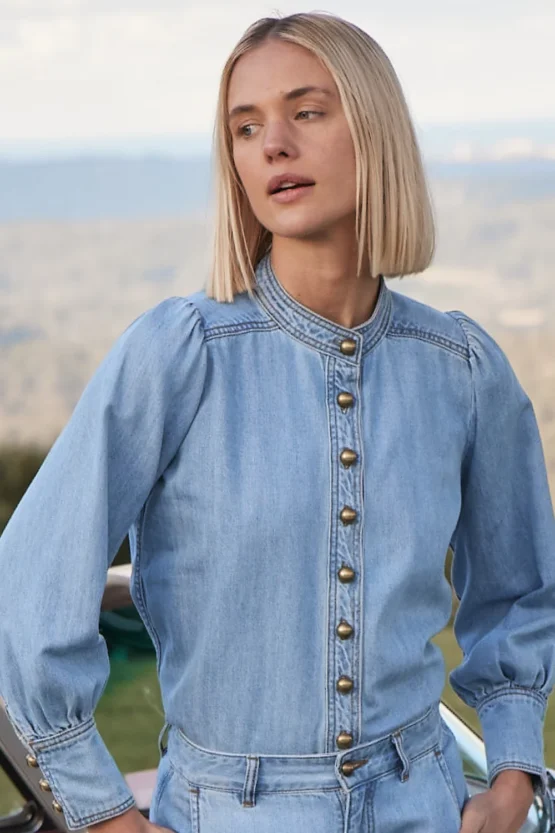 Zoe kratzmann - hanker top | light washer denim