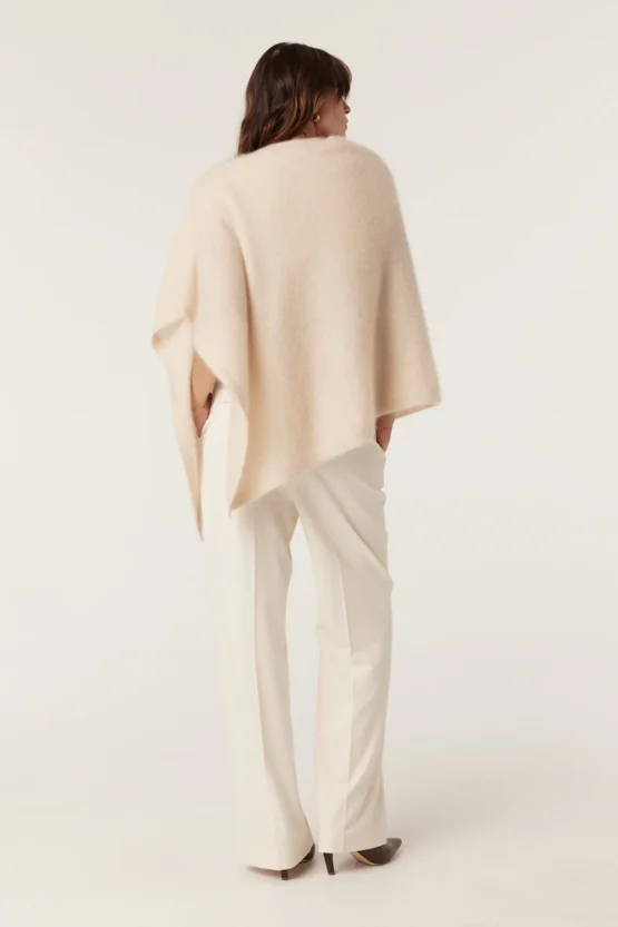 Cable - Brushed Pure Cashmere poncho | fawn - Image 4