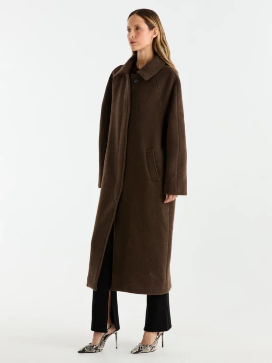 ena pelly - cleo wool blend coat | chocolate - Image 3