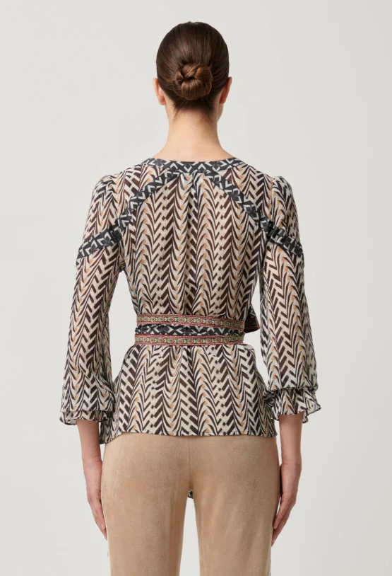 once was - fallon blouse w tie | bromegrass - Image 4