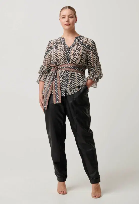 once was - fallon blouse w tie | bromegrass - Image 5