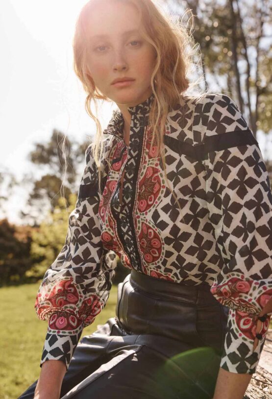 once was - astrid panel shirt | country tapestry