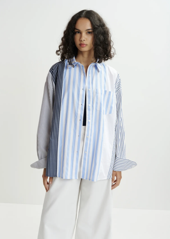 Essentiel Antwerp - Patchwork shirt | aqua blue