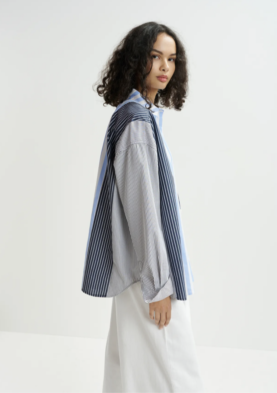 Essentiel Antwerp - Patchwork shirt | aqua blue - Image 2