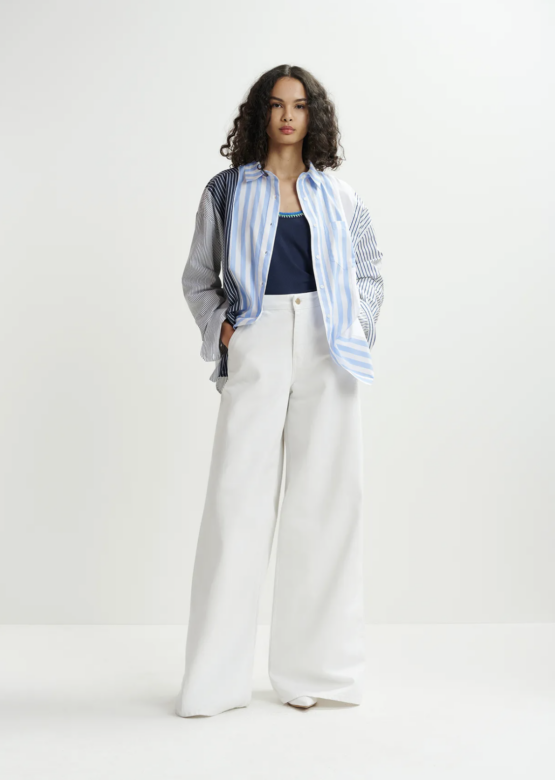 Essentiel Antwerp - Patchwork shirt | aqua blue - Image 3