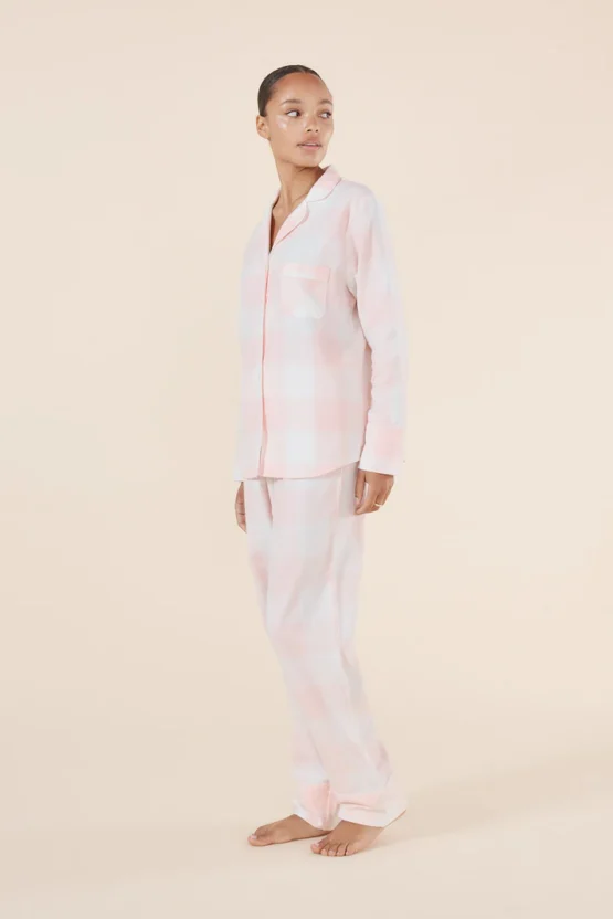 Gingerlilly - emery buffalo check cotton pj set | pink - Image 2