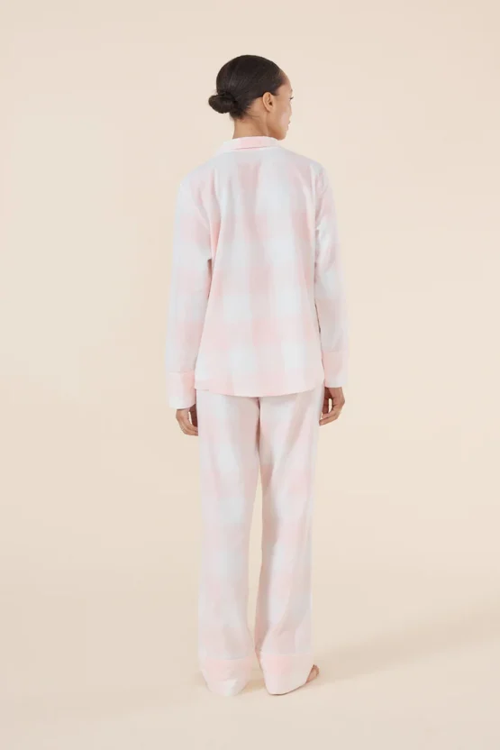 Gingerlilly - emery buffalo check cotton pj set | pink - Image 3