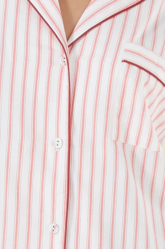gingerlilly - octavia cotton stripe pj set | burgundy stripe - Image 4