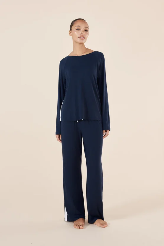 gingerlilly - anya bamboo sporty pj set | Navy - Image 2