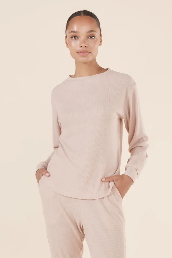 gingerlilly - lainey waffle pj set | beige - Image 3