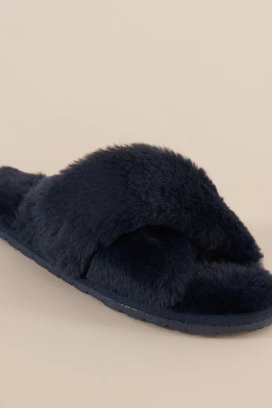 Gingerlilly - milan plush slipper | navy - Image 2