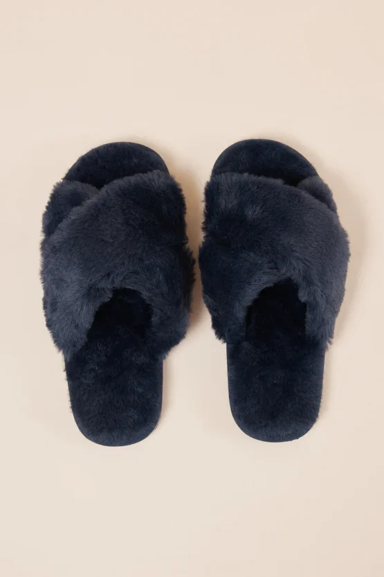 Gingerlilly - milan plush slipper | navy
