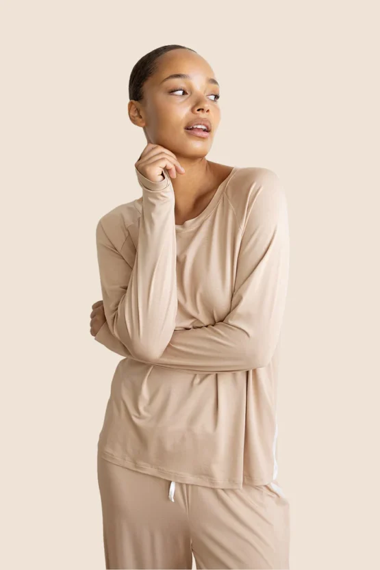 gingerlilly - anya bamboo sporty pj set | biscuit - Image 3