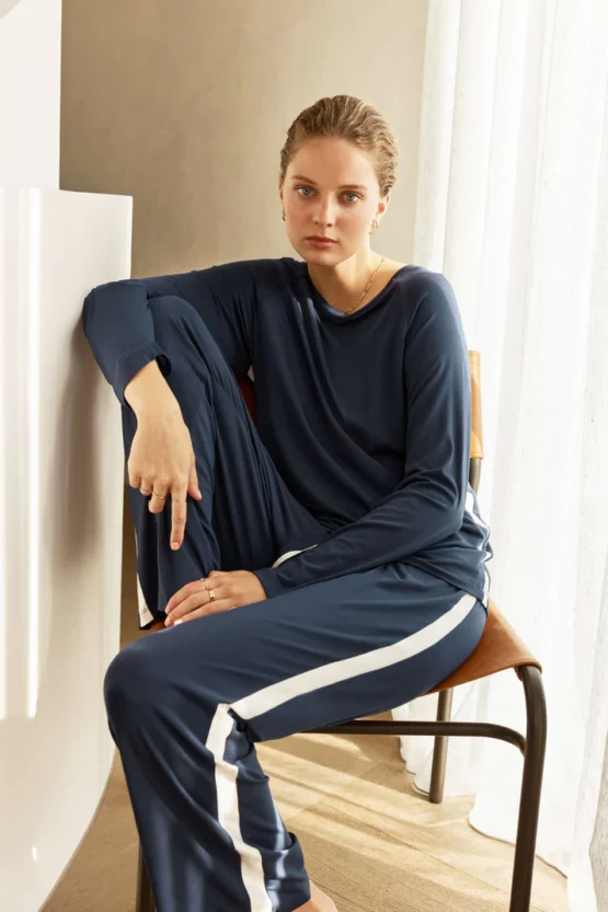 gingerlilly - anya bamboo sporty pj set | Navy