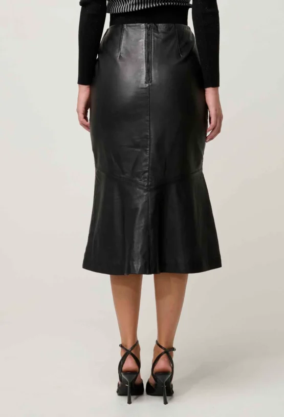 once was - mabel leather skirt | onyx - Image 5