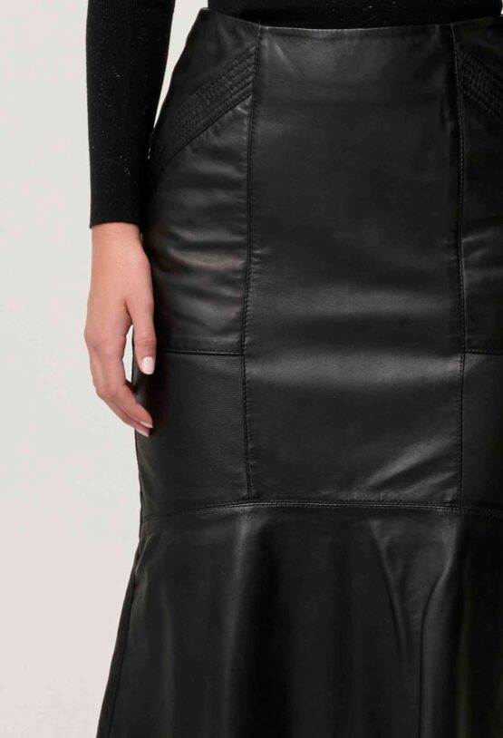 once was - mabel leather skirt | onyx - Image 8