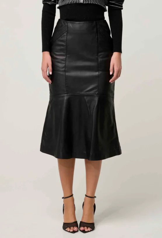 once was - mabel leather skirt | onyx - Image 4