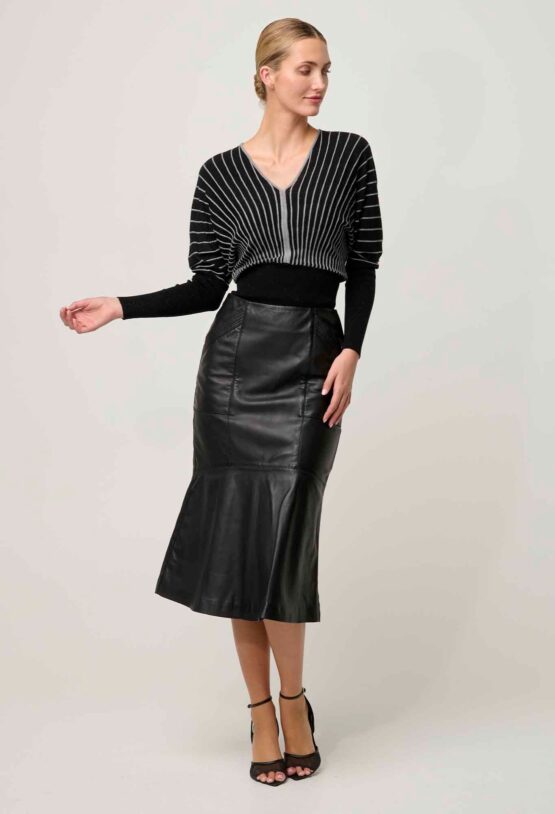 once was - mabel leather skirt | onyx - Image 6