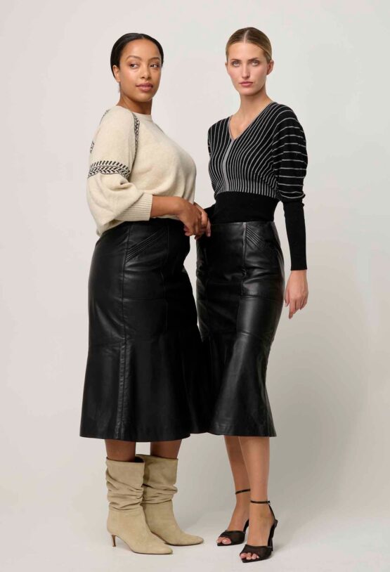once was - mabel leather skirt | onyx - Image 2