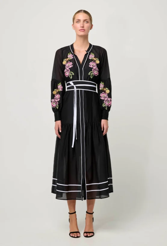 once was - catalina maxi dress | black flores - Image 4